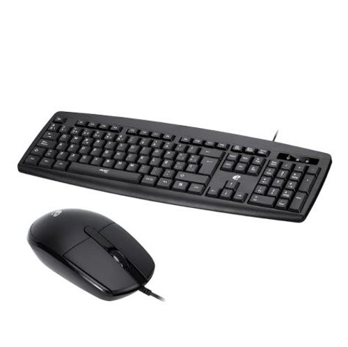 Conjunto Teclado e Mouse Com Fio Para Computador - Preta