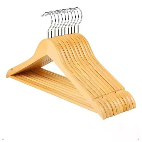 Kit 3 Unidades Cabides De Madeira Com Rachadura Para Alça