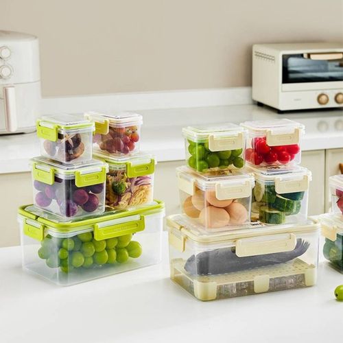 Conjunto 5 Potes de Plástico com Tampa e Cesto - Sortida