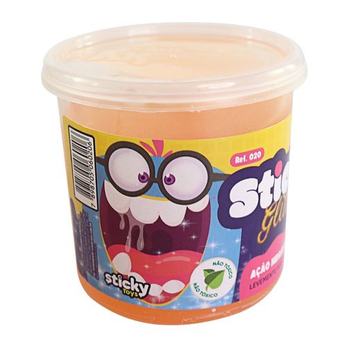 KIT 12 POTES COM SLIME GELECA 130G COLORIDAS COM GLITTER CORES - Sortido