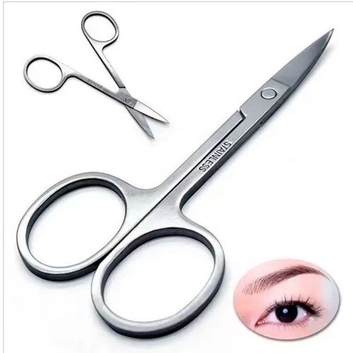 WE DROP - Tesoura Profissional Sobrancelhas, Unha E Cílios Inox Ponta Reta