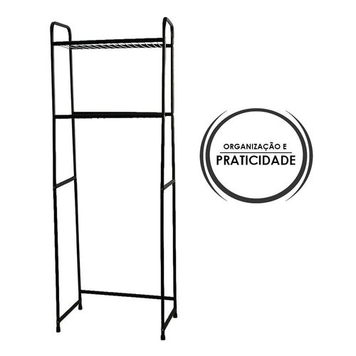 Estante Lavanderia Com 2 Níveis - Preta