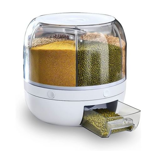 Porta Condimento Giratório 360° Para Grãos Cereais 6 Divisórias