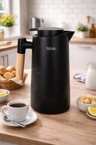 Garrafa Térmica Amsterdã Com Cabo De Madeira 1 Litro - Sortida