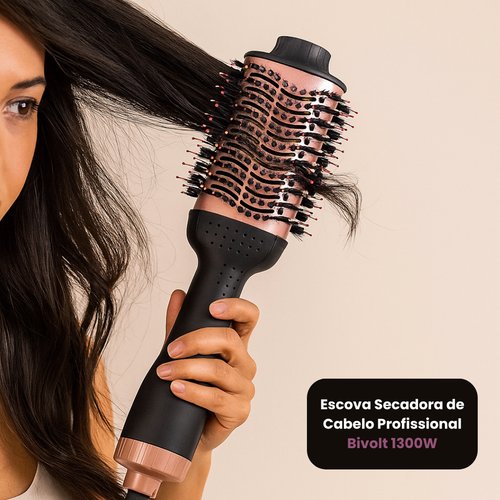 Escova Secadora de Cabelo Profissional Bivolt 1300W