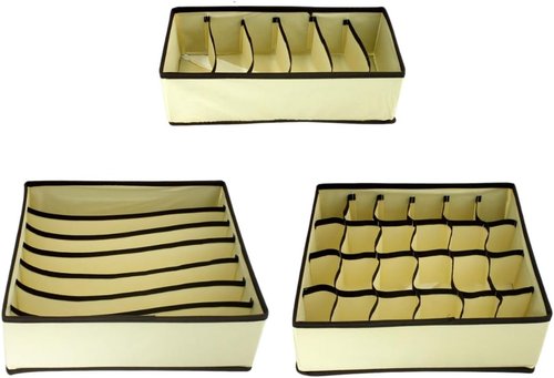 Kit 4 Organizador Para Gavetas - Bege