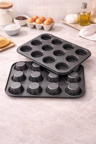 Forma Para Cupcake E Pão De Queijo 12 Cavidades - Aço Carbono
