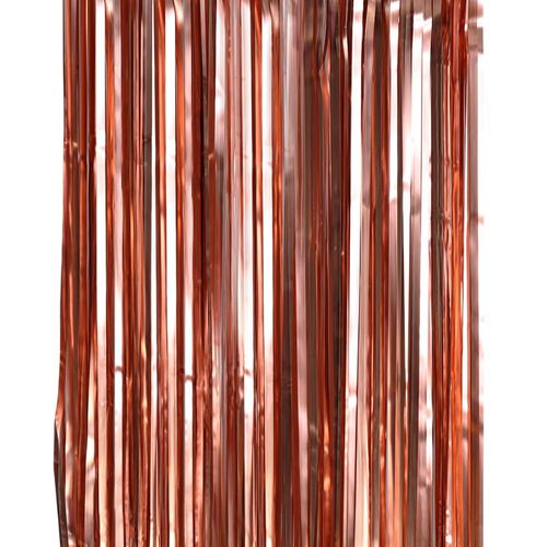 Cortina Metalizada Fitas Para Decoração Rose Gold