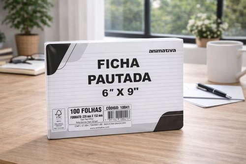 Ficha Pautada 6'' X 9'' 100 Folhas