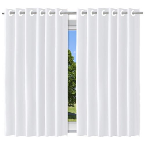 Cortina Blackout com Forro 2 em 1 Voil Branco com ilhos - 280x160cm