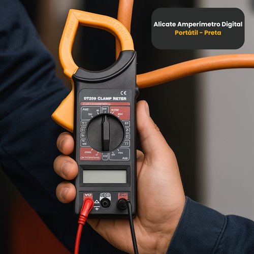 Alicate Amperímetro Digital Portátil - Preta