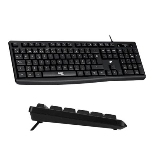 Kit Teclado e Mouse Com Fio Para Computador - Preta