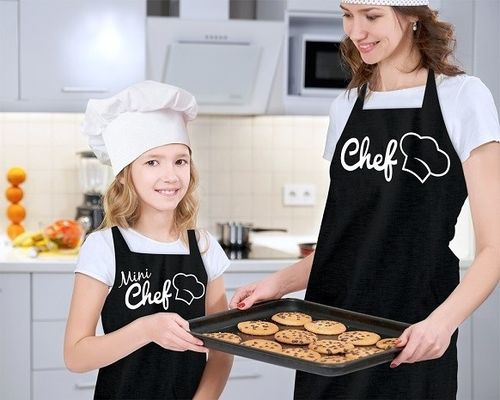 Kit Avental Pai e Filho Chef Preto