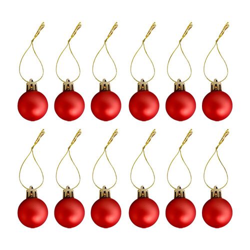 Kit com 44 Peças de Enfeite Natalino com Estrela, Bolinhas, Festão e Cordão de Pérolas - Vermelho