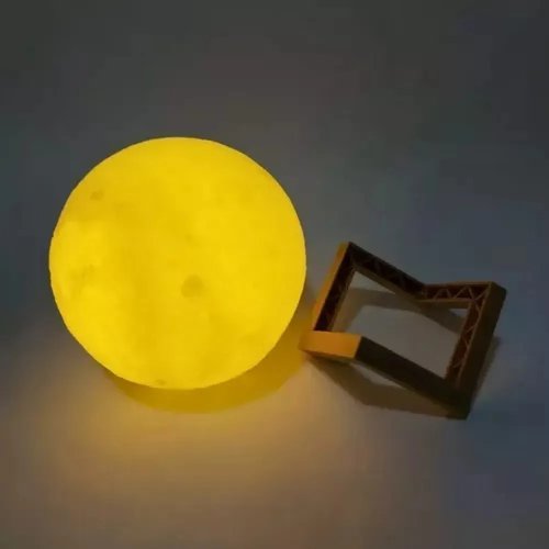 Luminária Lua Cheia LED Com Suporte Luz Noturna Decorativa