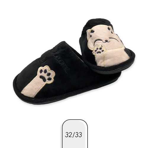 chjze76vcxv-lg.jpg Pantufa Gatinho Infantil Preto Tam. 32/33