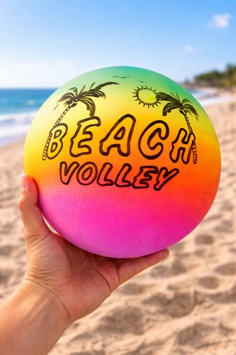 BOLA DE VINIL ARCO ÍRIS COLORIDA