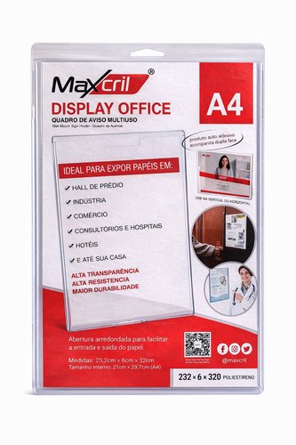 Display A4 Quadro Aviso Porta Documento Transparente