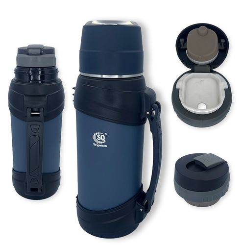 Garrafa Térmica 2,5 Litros Grande Camping Conserva 24 Horas - Azul