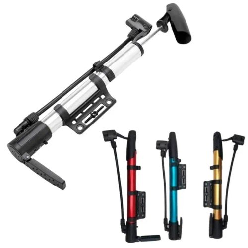 Bomba De Ar C/ Suporte Pneu Multiuso Bico Fino e Grosso - Sortido