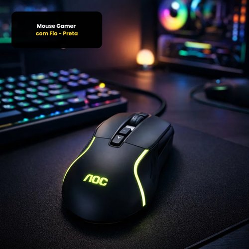 Mouse Gamer com Fio - Preta