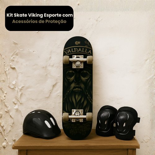 Kit Skate Viking Esporte com Acessórios de Proteção