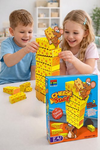 Conjunto 20 Blocos De Queijo Cheese Stack Torre Empilhamento