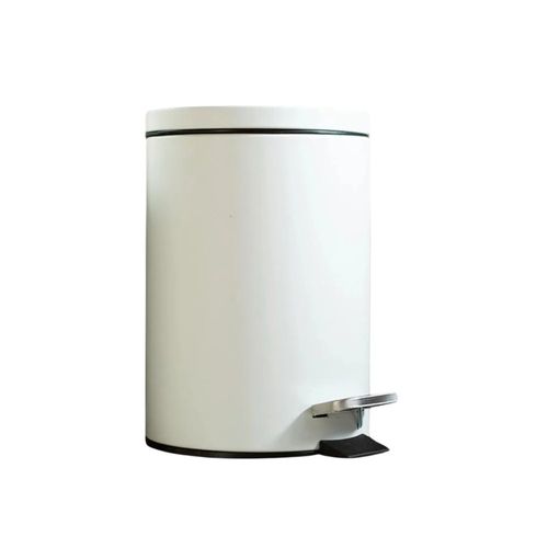 Lixeira Redonda com Pedal Multiuso Aço 3 litros - Branco Matte