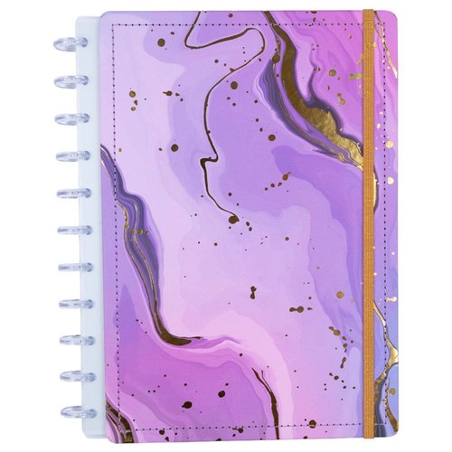 Caderno Gran Lilás Médio M Disco Reposicionável Capa Dura Disko