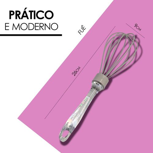 Conjunto de Utensílios de Cozinha em Silicone 3 Peças - Cinza