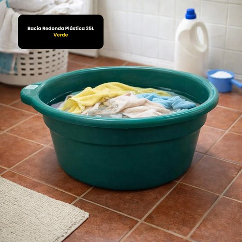 Bacia Redonda Plástica 35L Verde