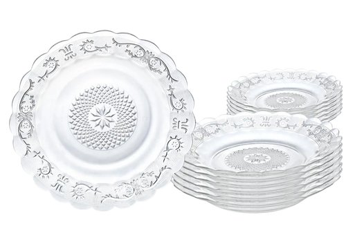 Conjunto 6 Unidades Prato Fundo Vidro Transparente