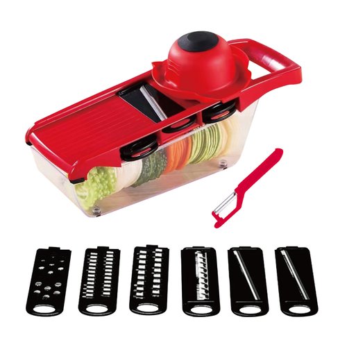 Ralador e Fatiador de Vegetais com Recipiente Com 06 Lâminas