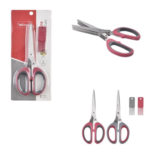 Tesoura para Picar Alimentos Temperos e Ervas 5 Lâminas Aço Inox Sortido