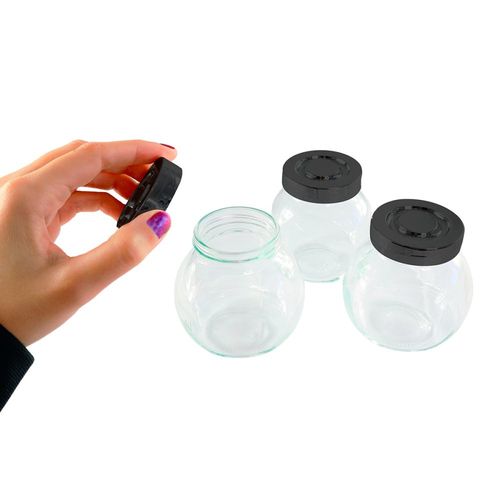 Conjunto Porta Condimentos 150ml Preto com 3 Unidades Preto