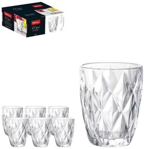 Conjunto 6 Copos de Vidro Diamond 270ml