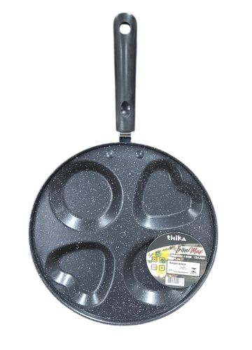 Frigideira Com 4 Divisórias Antiaderente Para Ovos 24,5cm - Preta