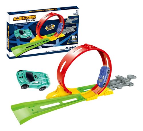 Pista Carrinho Com Lançador Brinquedo Infantil De Montar 360º