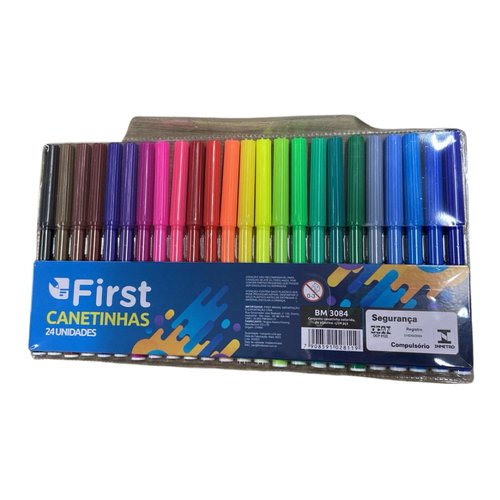 Conjunto de Canetinhas Coloridas com 24 Unidades