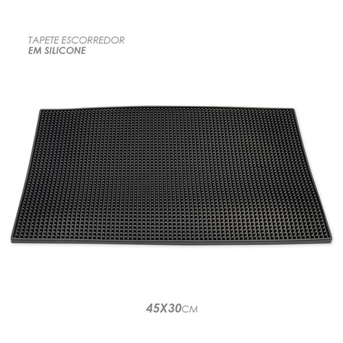 Tapete Escorredor Para Louças Preto 47x30cm