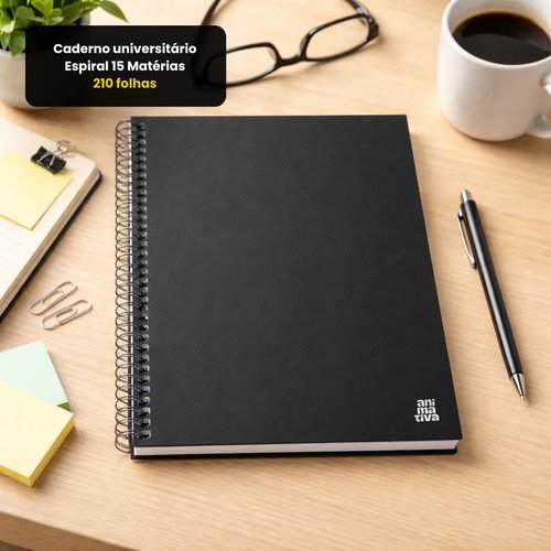 Caderno Universitário Espiral 15 Matérias - 210 Folhas
