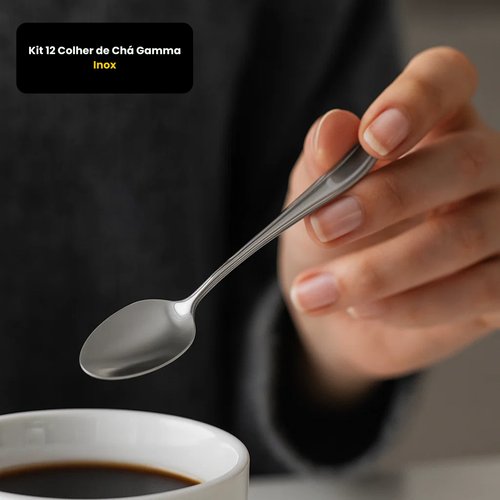 Kit 12 Colher De Chá Gamma - Inox