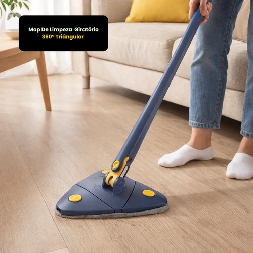 Mop De Limpeza Giratório 360° Triângular
