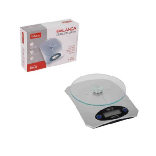 Balança de Cozinha Digital Redonda Vidro 10kg