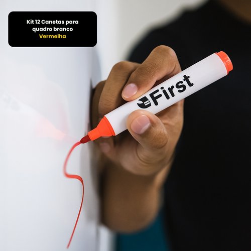Kit 12 Canetas para quadro branco - Vermelha