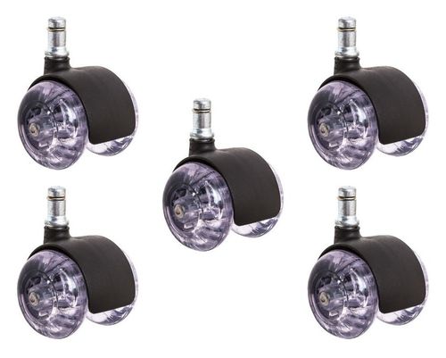 WE DROP - Kit 5 Rodinhas Para Cadeira De Escritório Silicone Pino 11mm