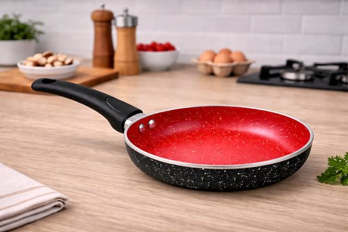 Frigideira Cerâmica Alumínio Antiaderente Vermelho E Preto 20 Cm