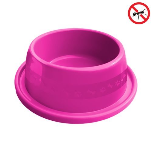 Comedouro Para Gatos E Cachorros 350ml Anti Formiga - Rosa