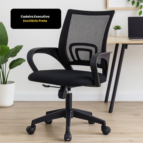 Cadeira Executiva Escritório Preta