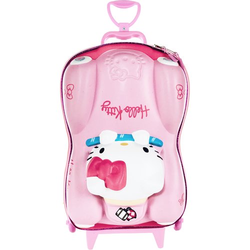 Mala Infantil Hello Kitty 3D com Rodinhas - Rosa